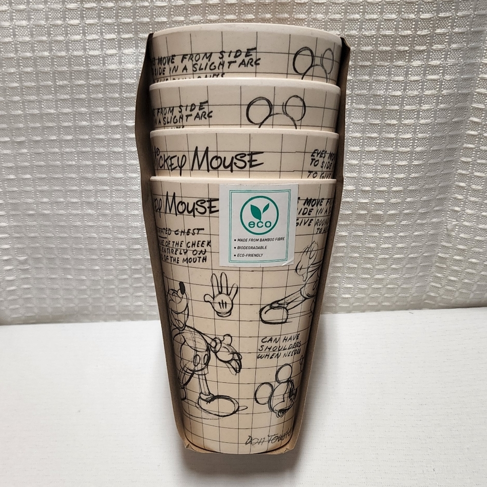 Disney Sketchbook Bamboo Mickey Tumblers set of 4